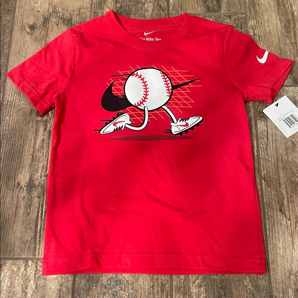 Nike Kids Red Baseball Graphic Tee